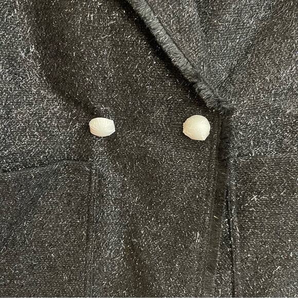 Kate Spade Tinsel Tweed Black Fringe Double Breasted Blazer NWOT - Picture 9 of 12